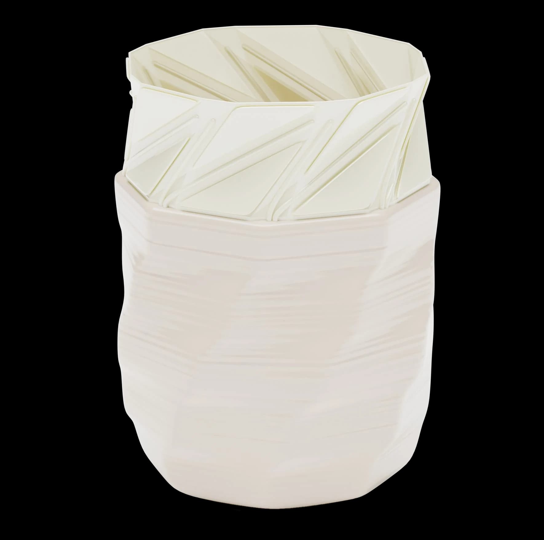 Moonflower mug with its folded rim open