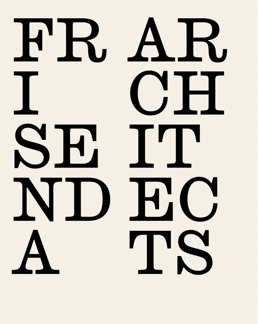 The modular Frisenda Architects logo, set in five large stacked lines