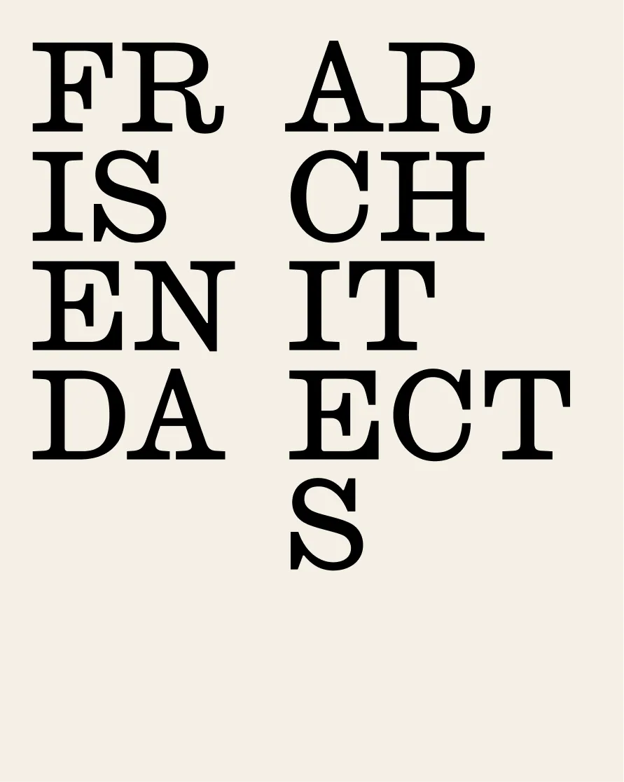 The modular Frisenda Architects logo, set in four stacked lines
