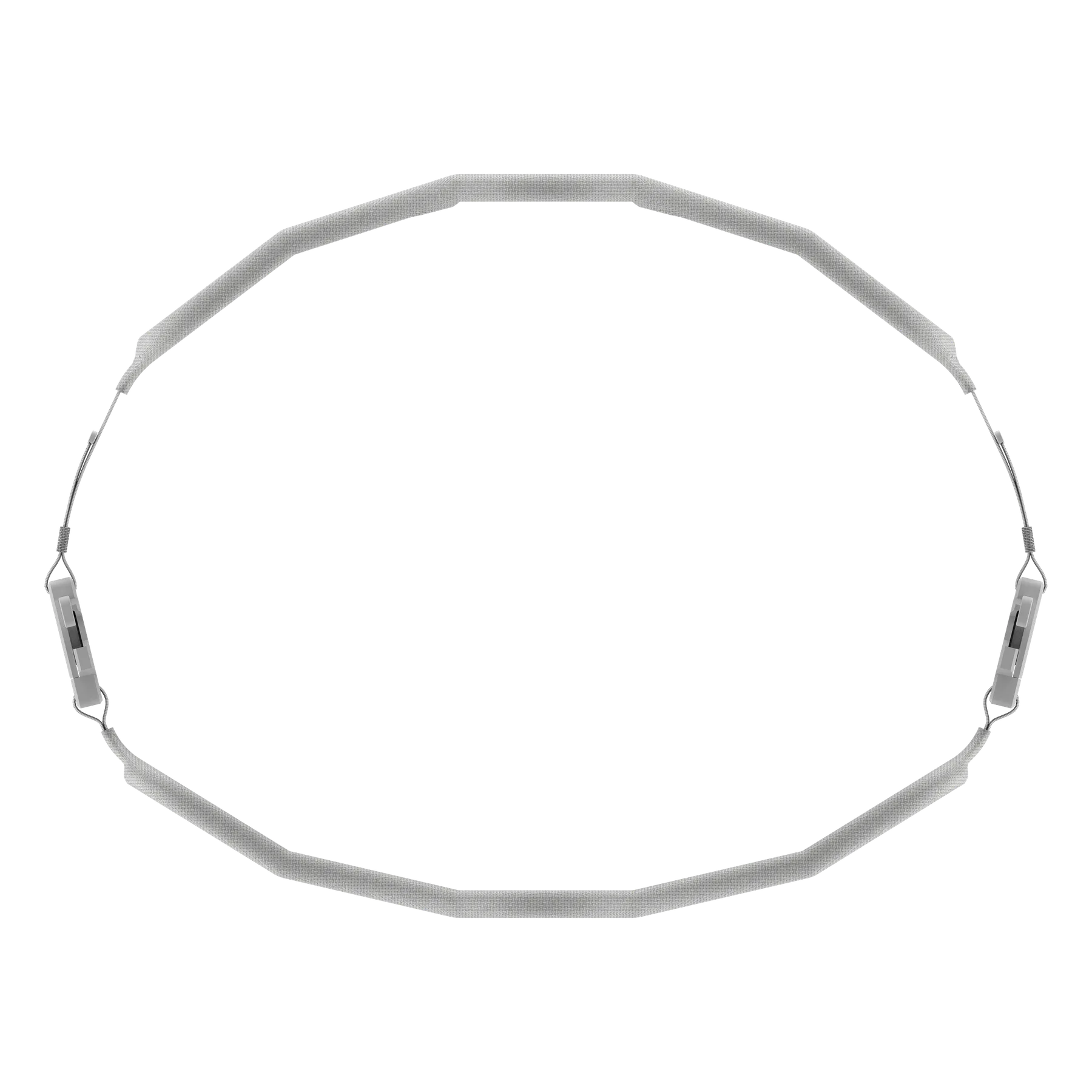 The belt seen from above, forming a loop around the waist