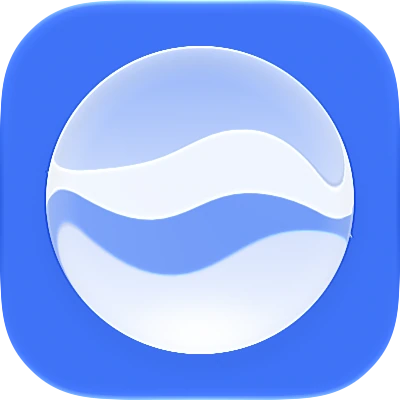 Wave-in-glass app-icon exploration 19