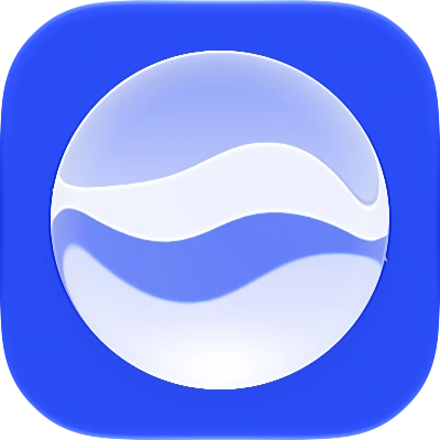 Wave-in-glass app-icon exploration 21