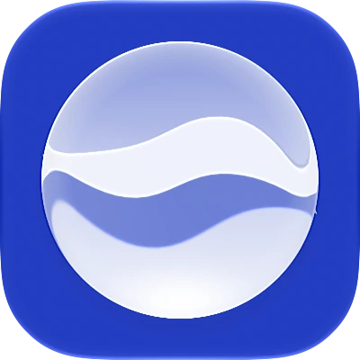 Wave-in-glass app-icon exploration 24