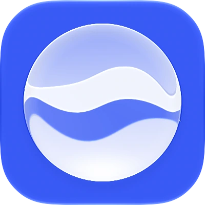Wave-in-glass app-icon exploration 25