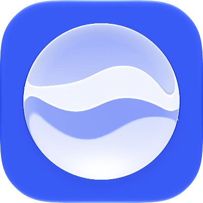 Wave-in-glass app-icon exploration 26