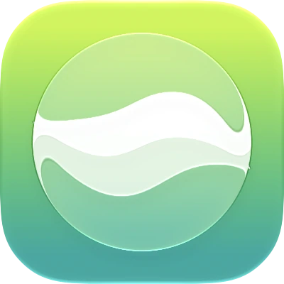 Wave-in-glass app-icon exploration 32