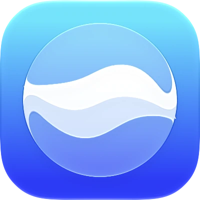 Wave-in-glass app-icon exploration 43