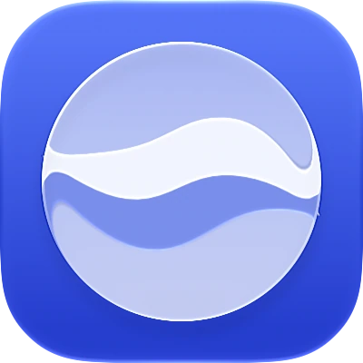 Wave-in-glass app-icon exploration 58
