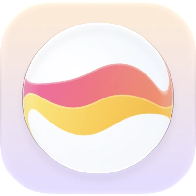 Wave-in-glass app-icon exploration 64