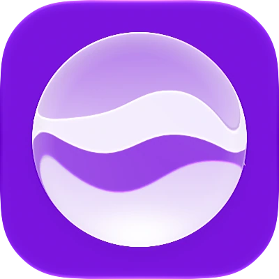 Wave-in-glass app-icon exploration 82