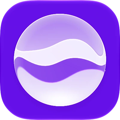 Wave-in-glass app-icon exploration 83