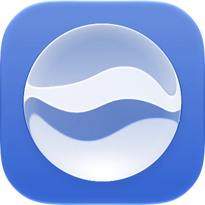 Wave-in-glass app-icon exploration 121