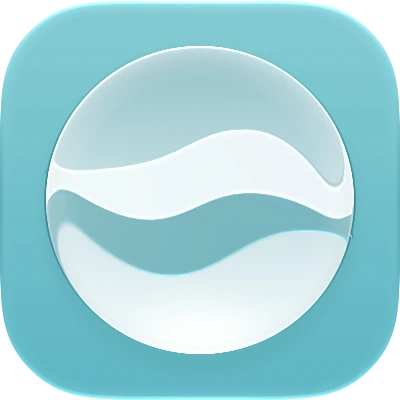 Wave-in-glass app-icon exploration 123