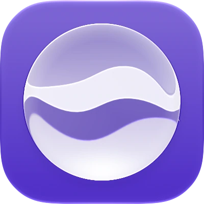Wave-in-glass app-icon exploration 125