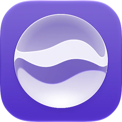Wave-in-glass app-icon exploration 126