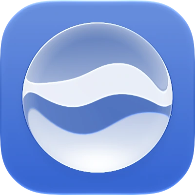 Wave-in-glass app-icon exploration 127