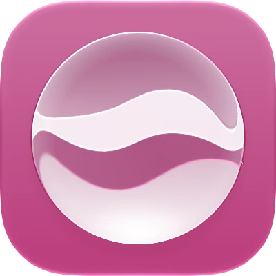 Wave-in-glass app-icon exploration 128