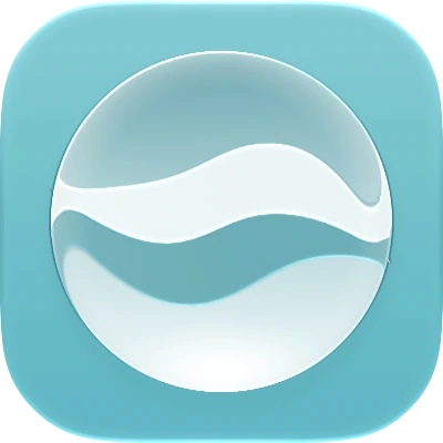 Wave-in-glass app-icon exploration 129