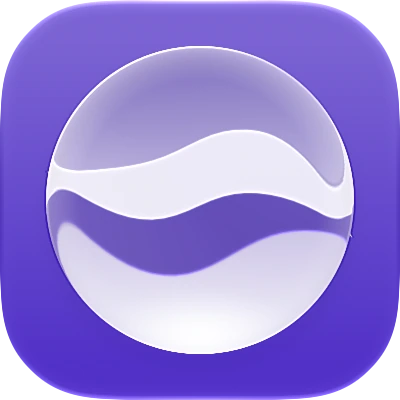 Wave-in-glass app-icon exploration 130