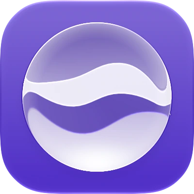 Wave-in-glass app-icon exploration 131