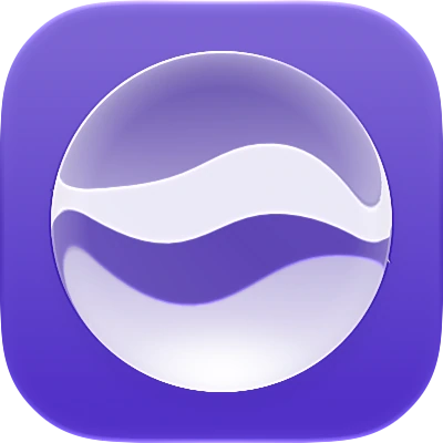 Wave-in-glass app-icon exploration 132