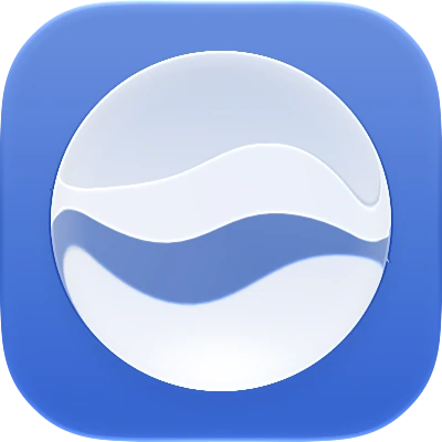 Wave-in-glass app-icon exploration 133