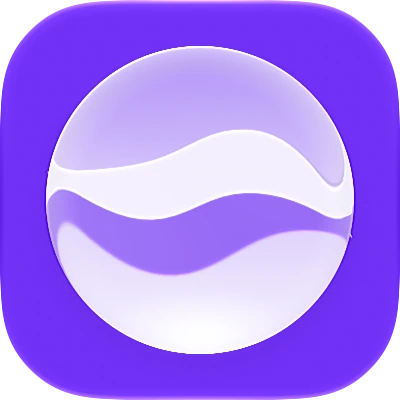 Wave-in-glass app-icon exploration 156