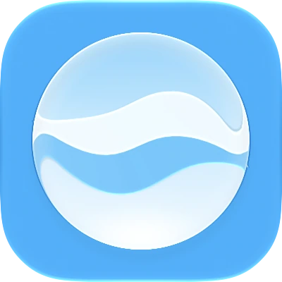 Wave-in-glass app-icon exploration 158