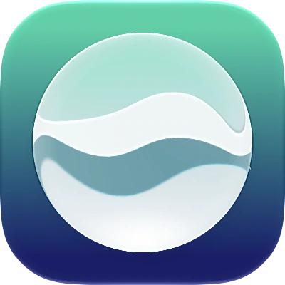 Wave-in-glass app-icon exploration 162