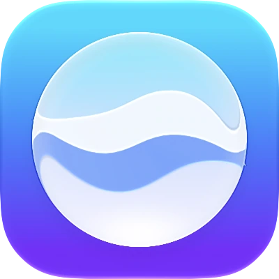 Wave-in-glass app-icon exploration 165