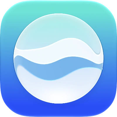 Wave-in-glass app-icon exploration 169