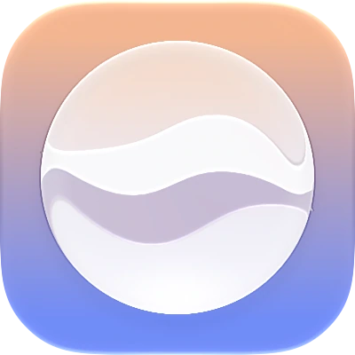 Wave-in-glass app-icon exploration 170