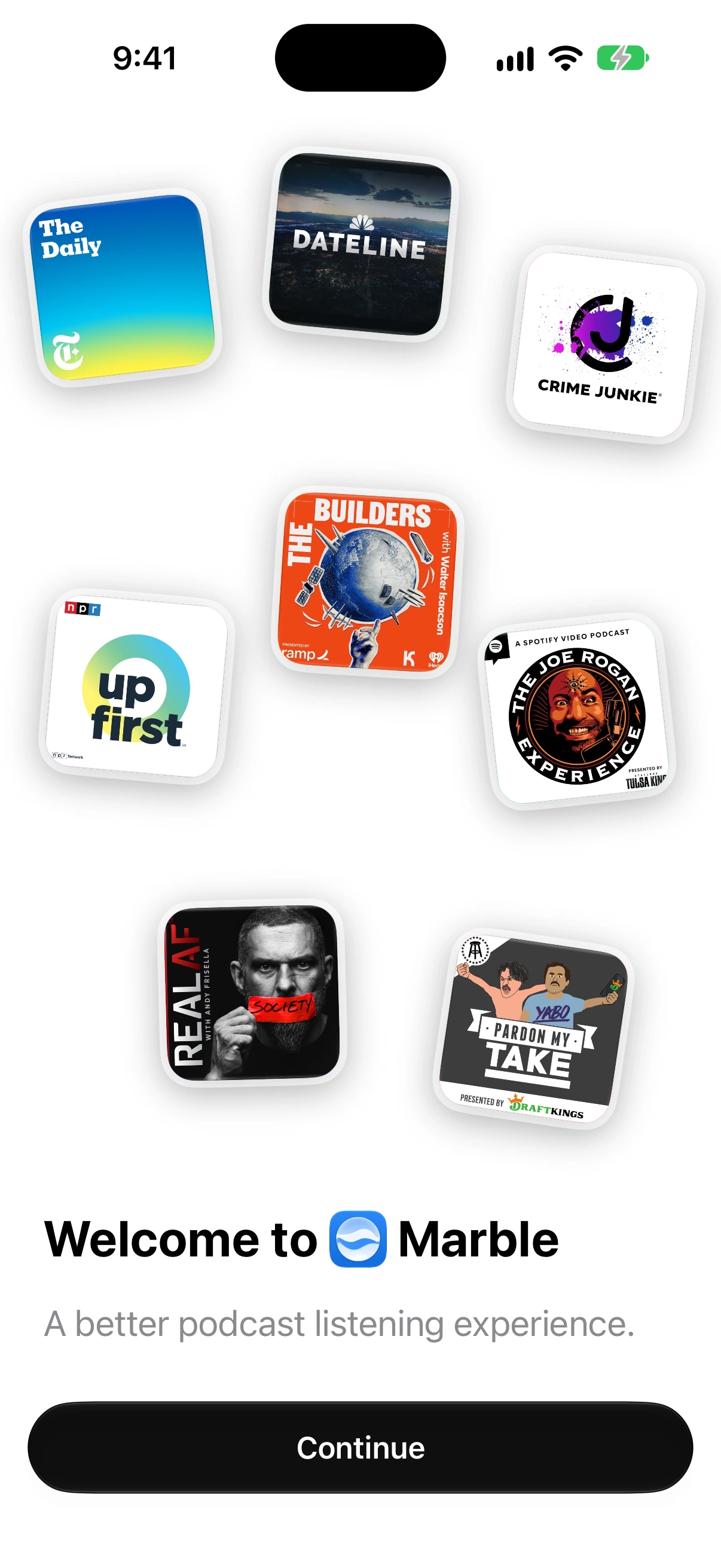 Welcome to Marble with a collection of podcast artwork