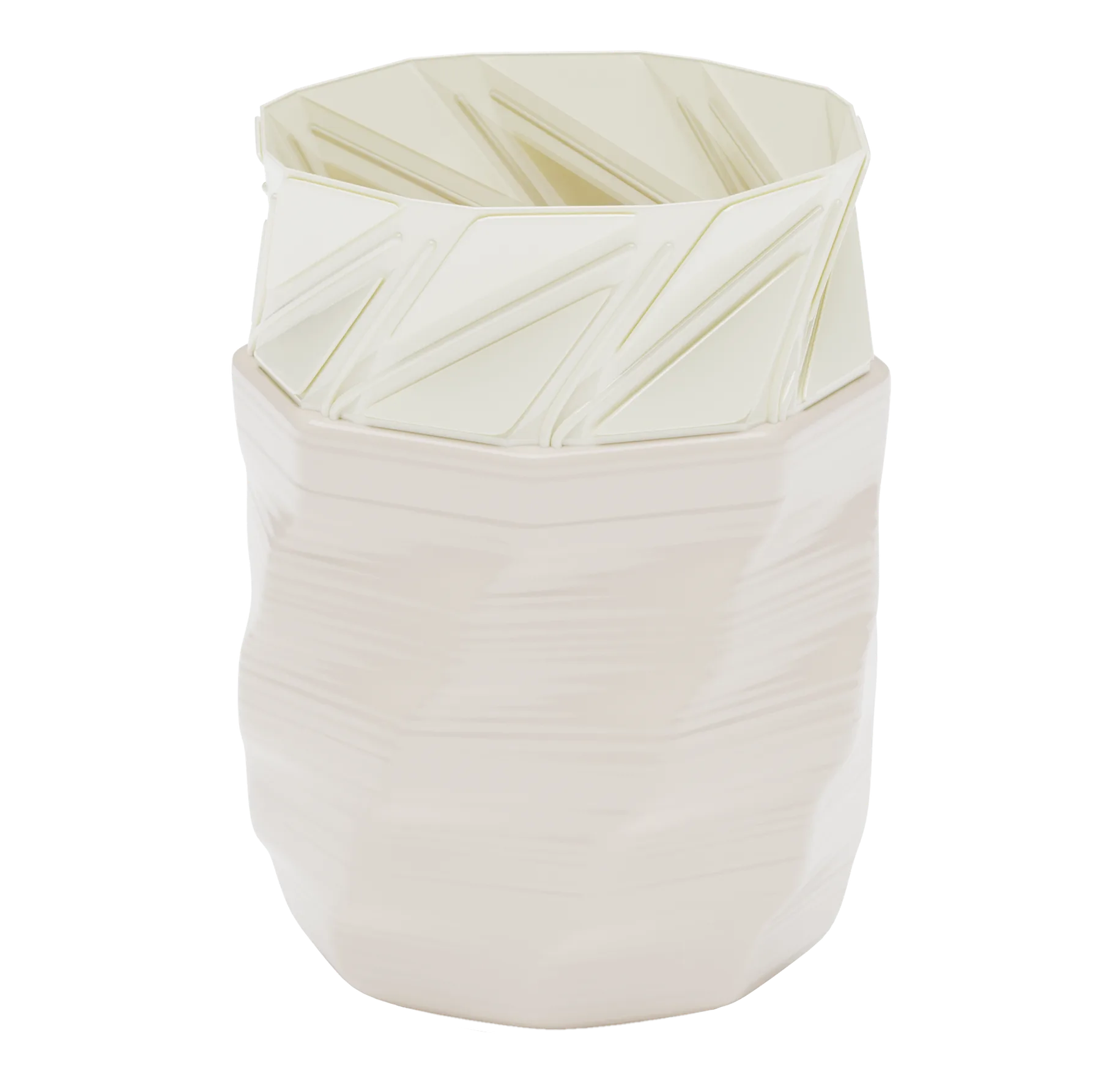 Moonflower mug with its folded rim open