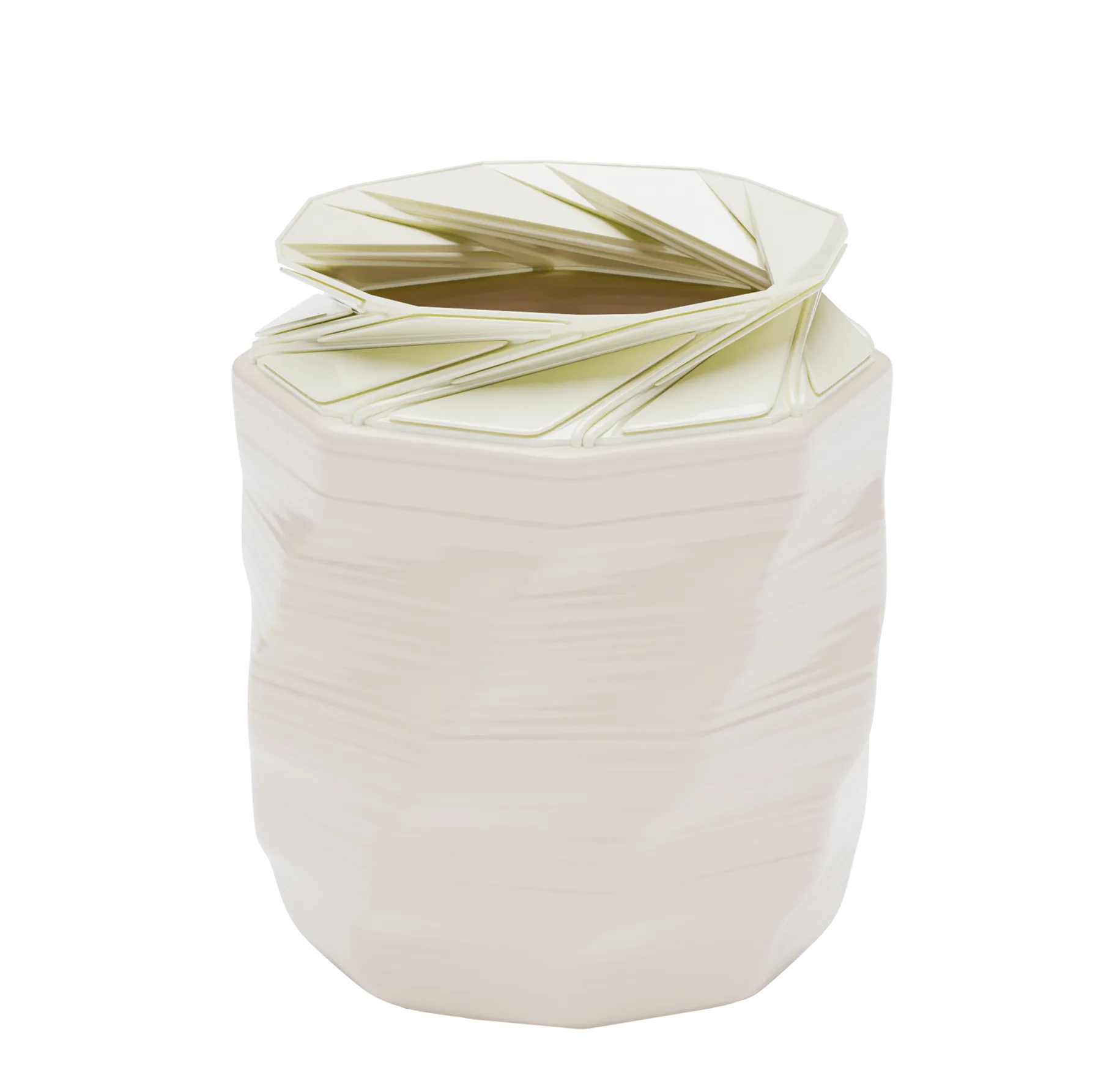 Moonflower mug with its folded rim contracted