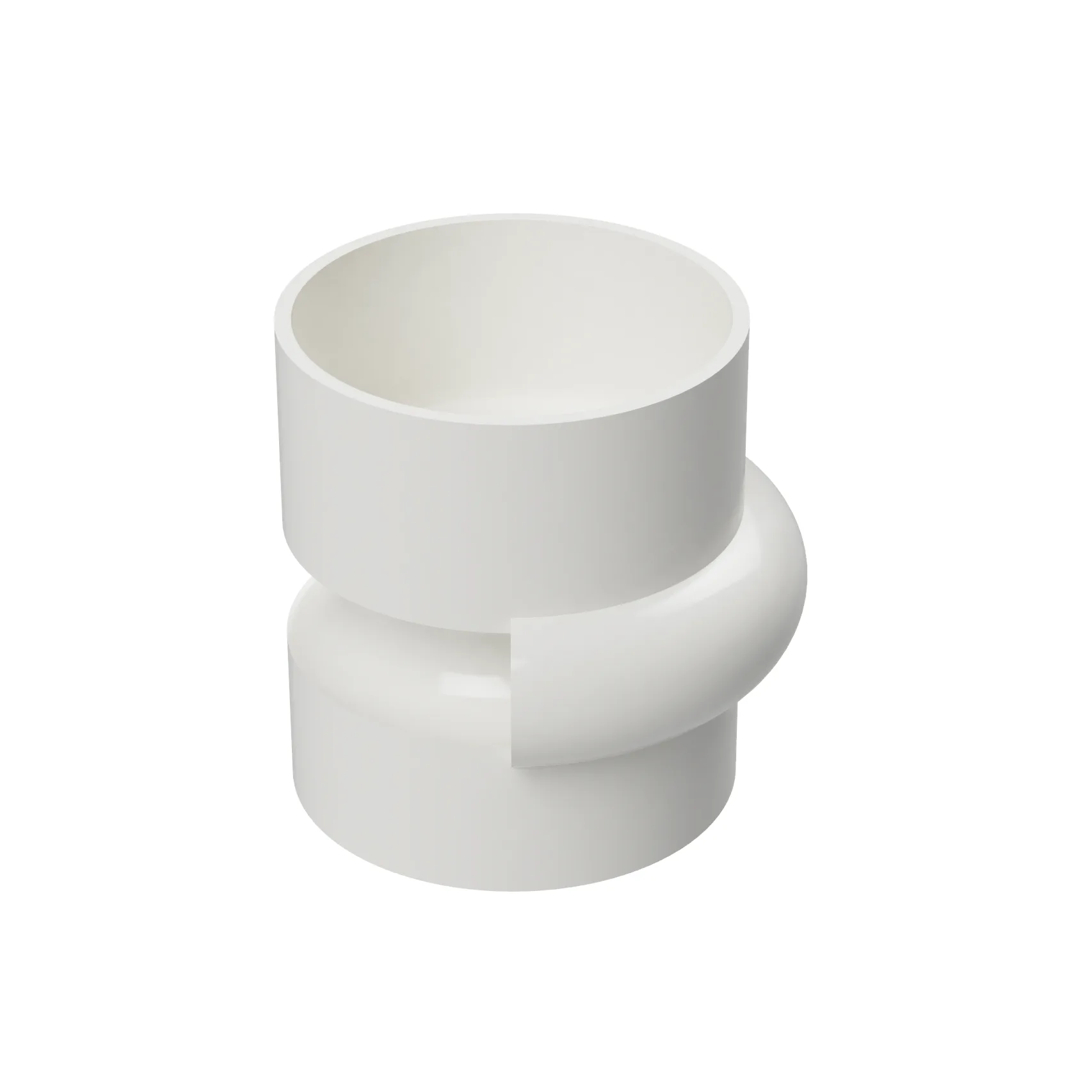 Render of the Groove Loop mug in glossy white, one of eight Heller colors