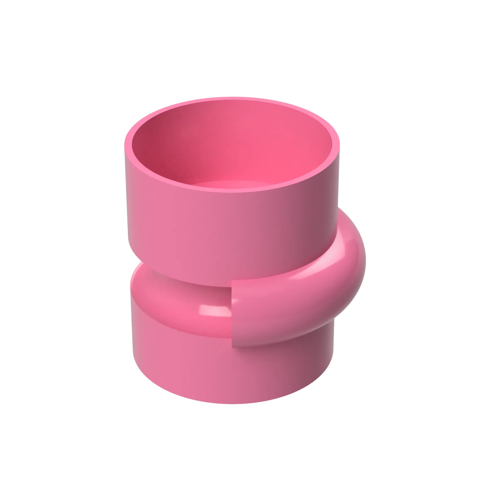 Render of the Groove Loop mug in glossy pink, one of eight Heller colors