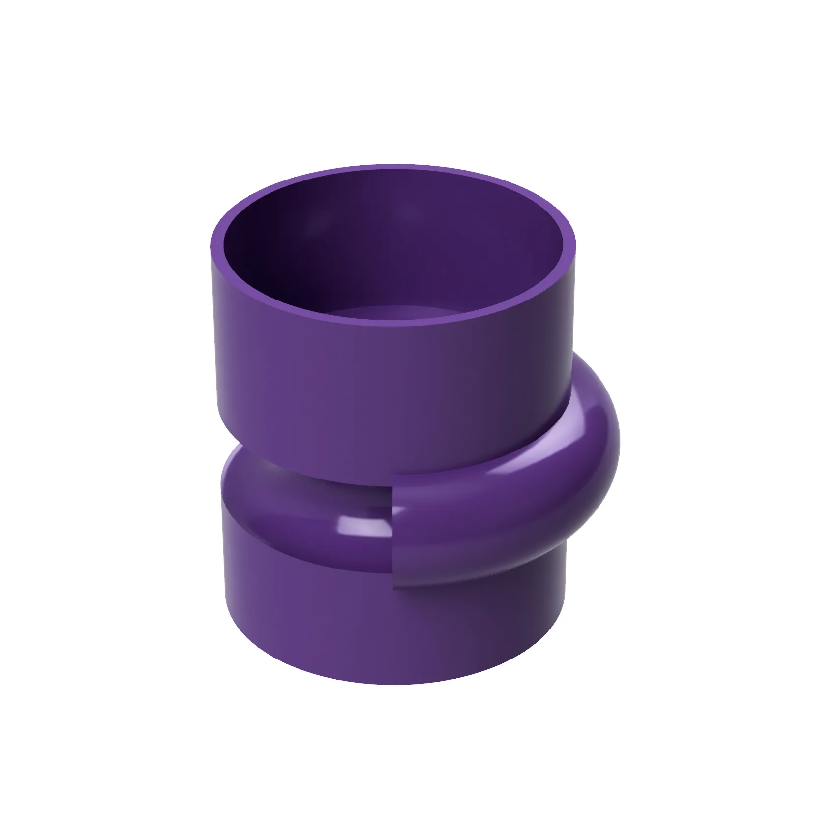 Render of the Groove Loop mug in glossy purple, one of eight Heller colors