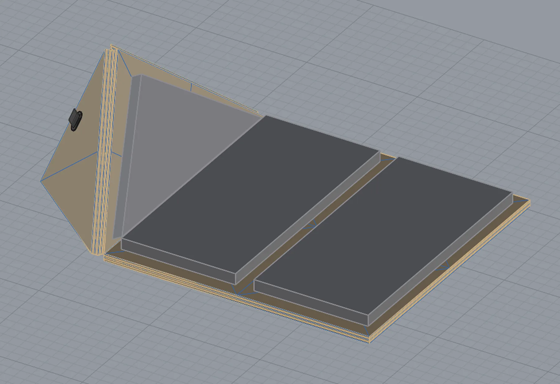 3D model of the shelter folded as a seat