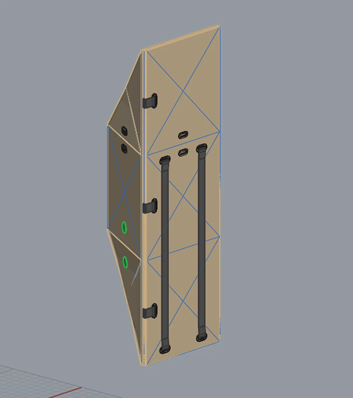 3D model of the shelter folded as a backpack