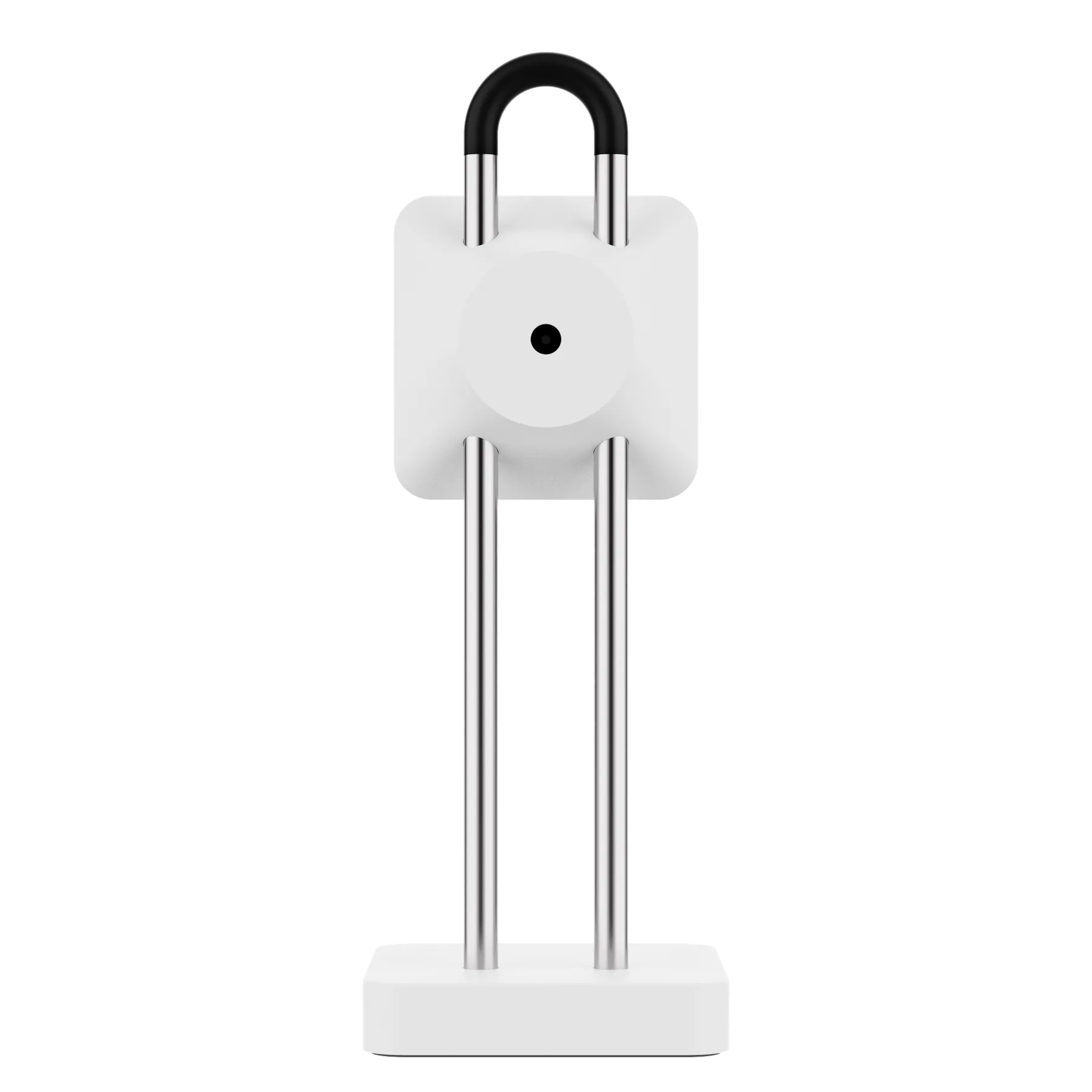 The vertical stand from behind, with the round cap where the cable leaves the sensor head